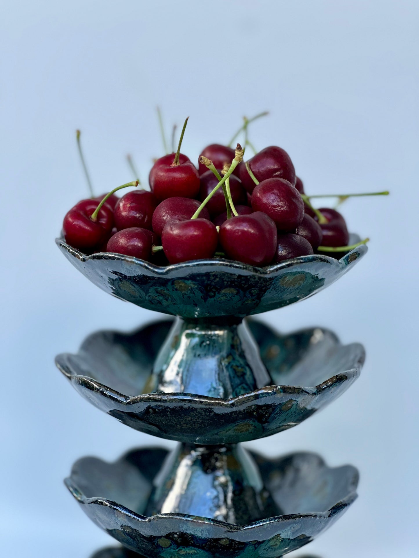 Dark Flower Pedestal Bowls