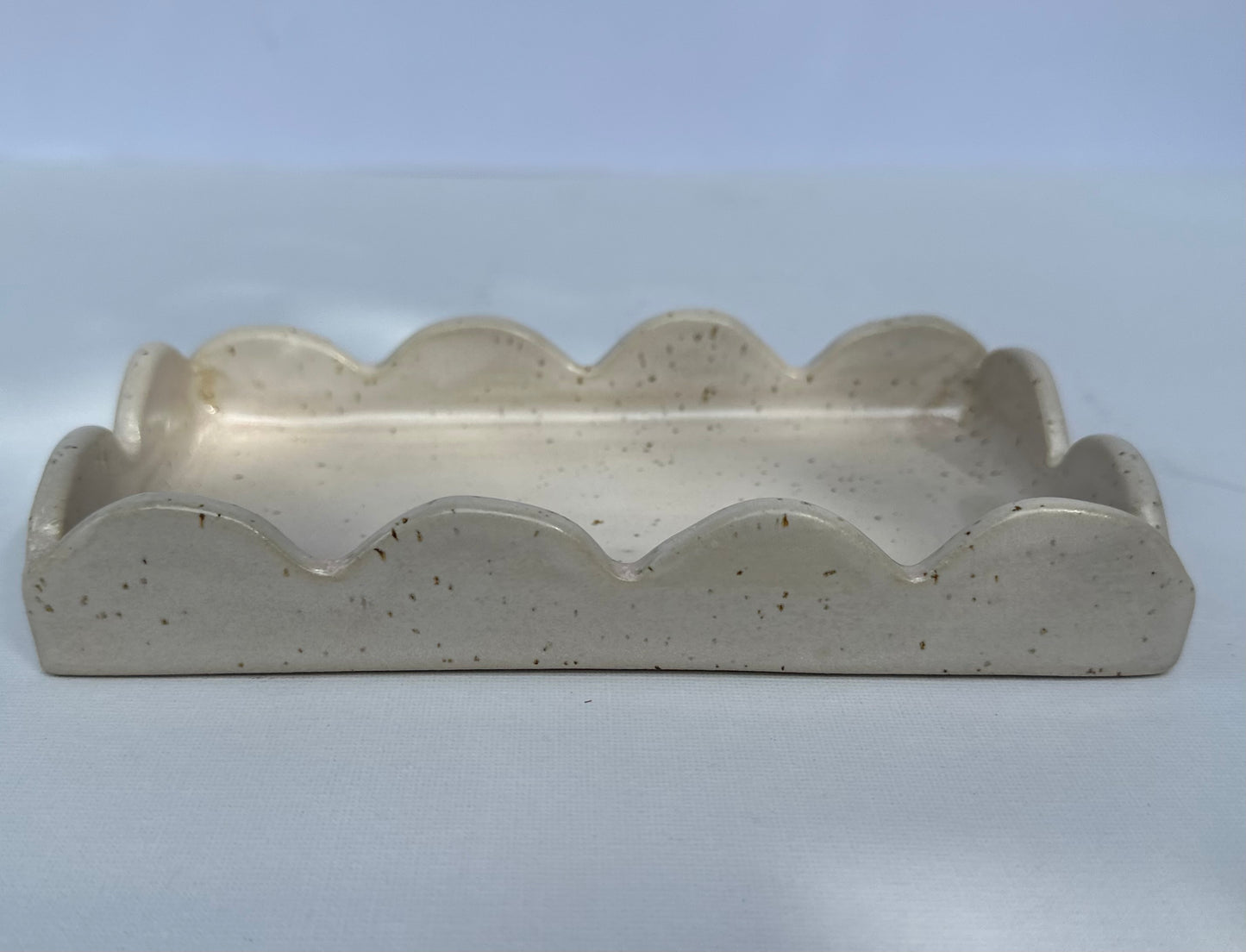Light Pink Speckled Scalloped Tray