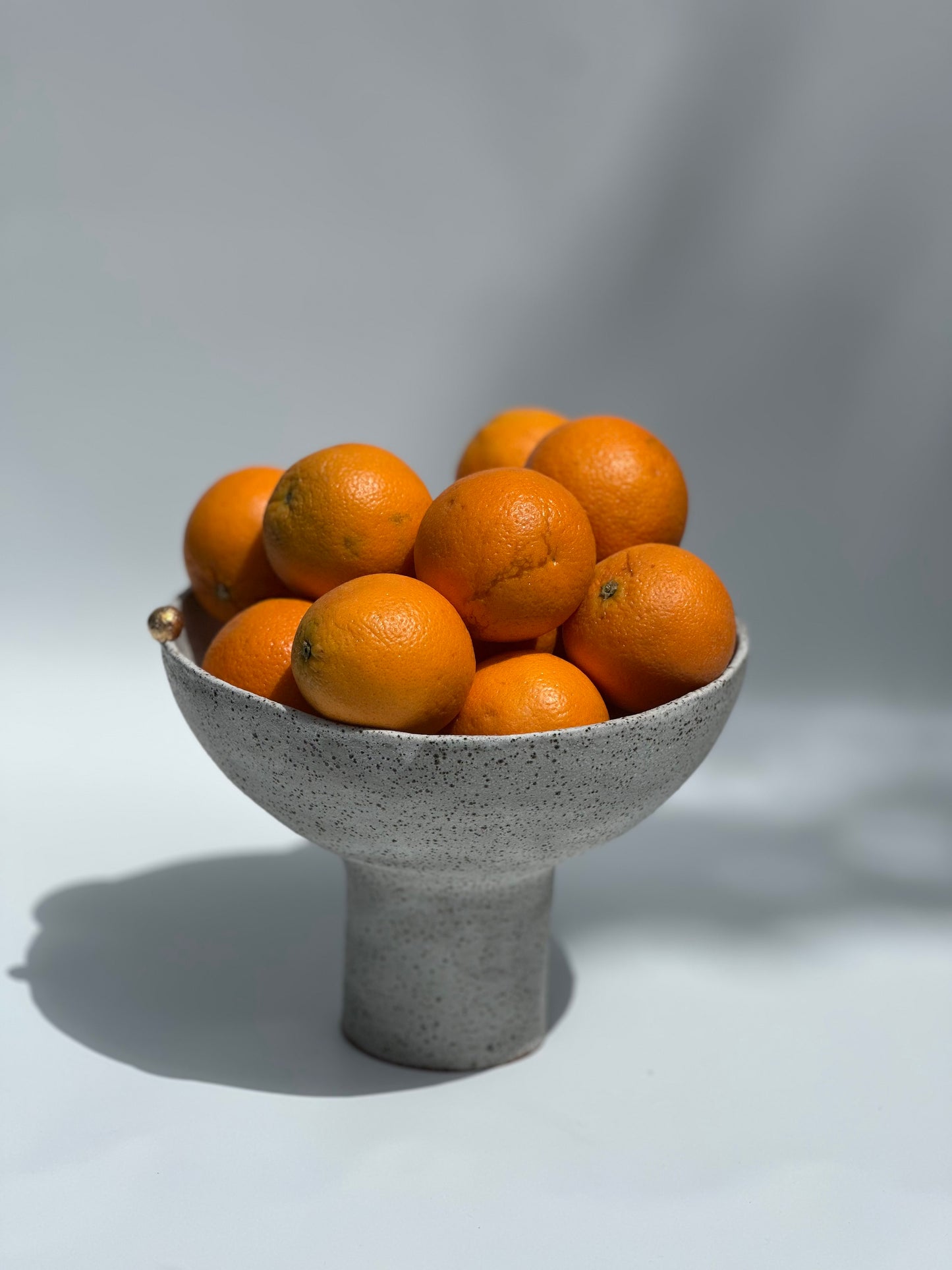 White Speckled Footed Bowl - One Gold Bauble