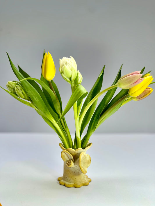 Yellow Speckle Flower Vase, Small