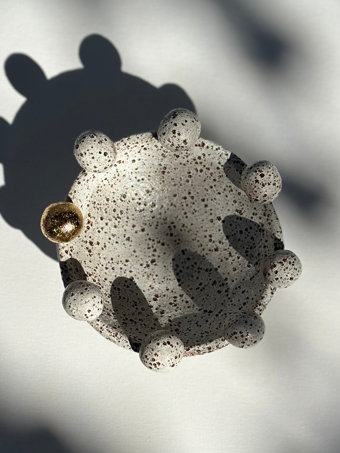 White Speckled Footed Bowl