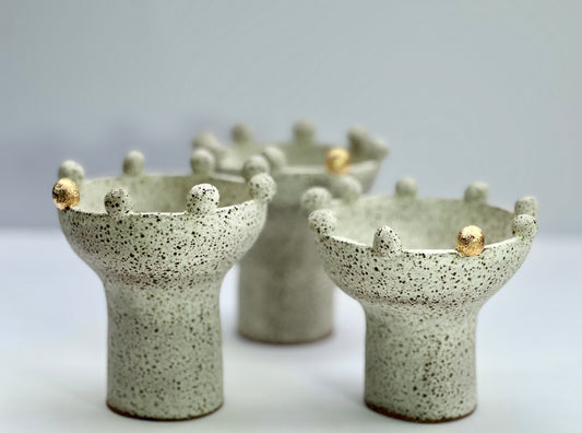 White Speckled Footed Bowl