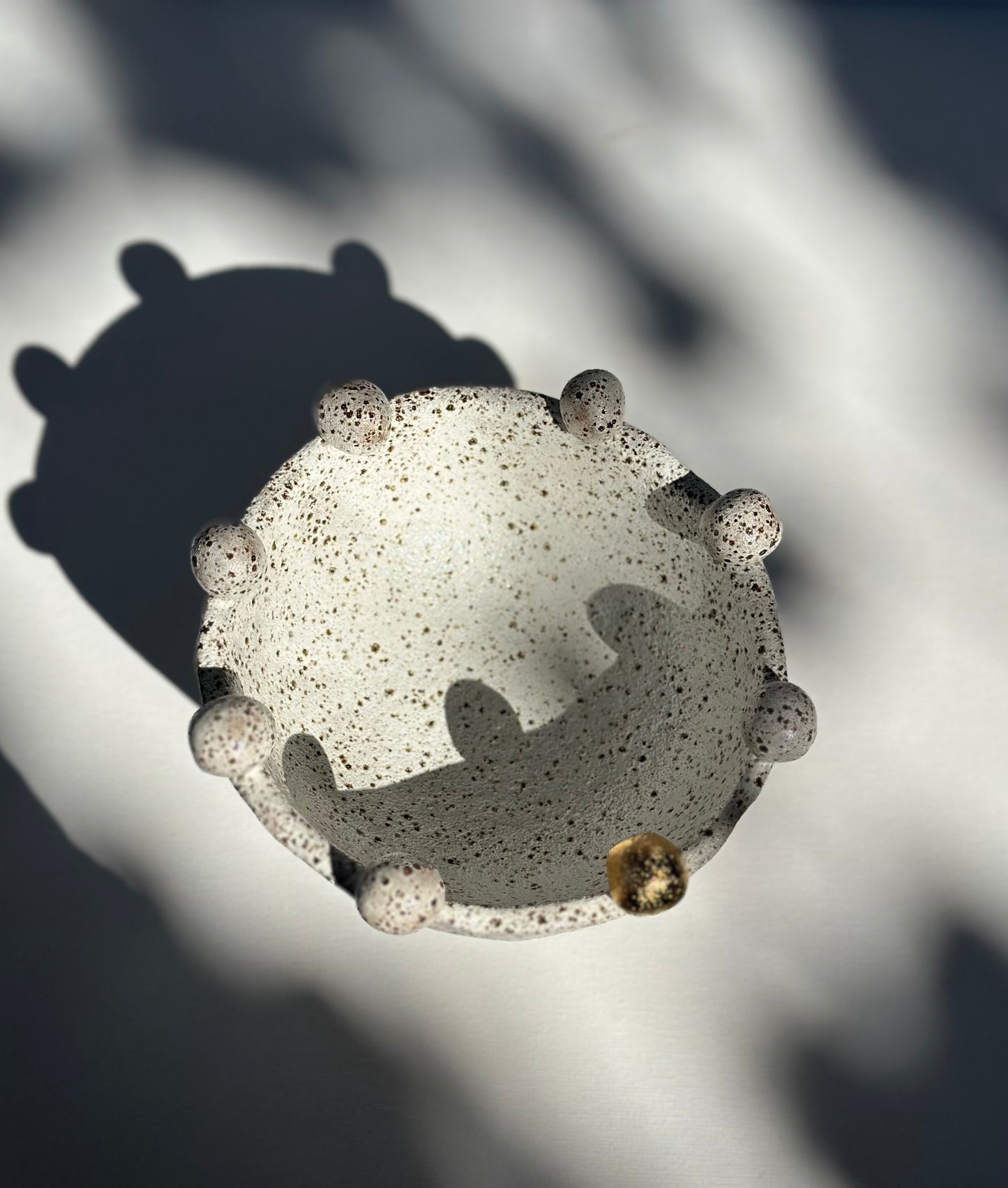 White Speckled Footed Bowl