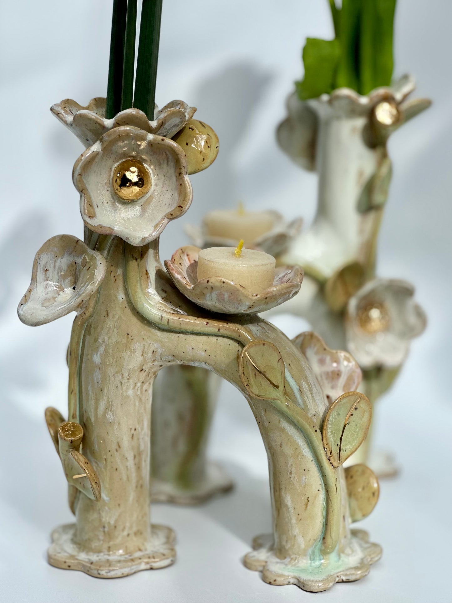 Flowers and Flame Vase, Tall