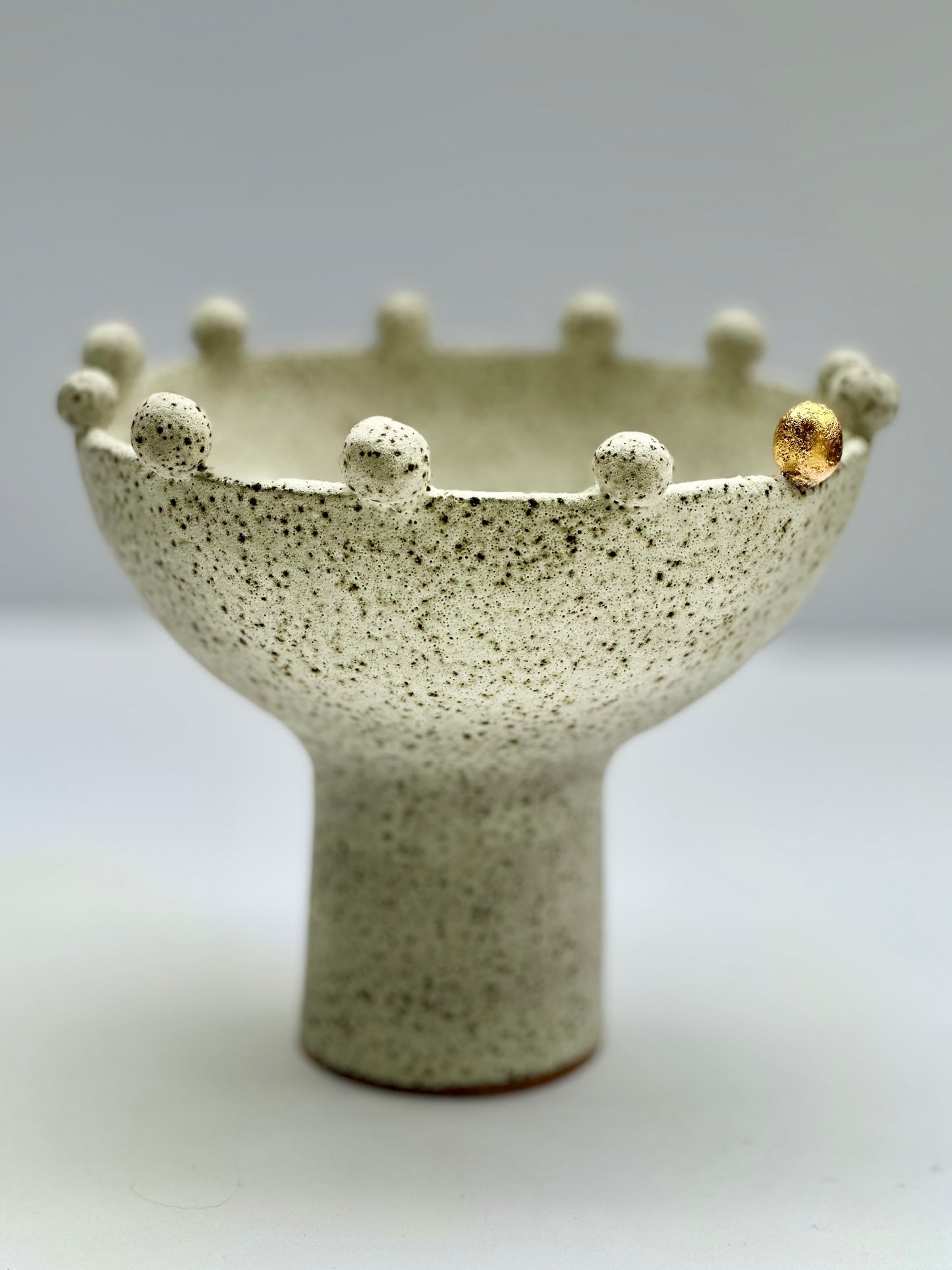 White Speckled Footed Bowl