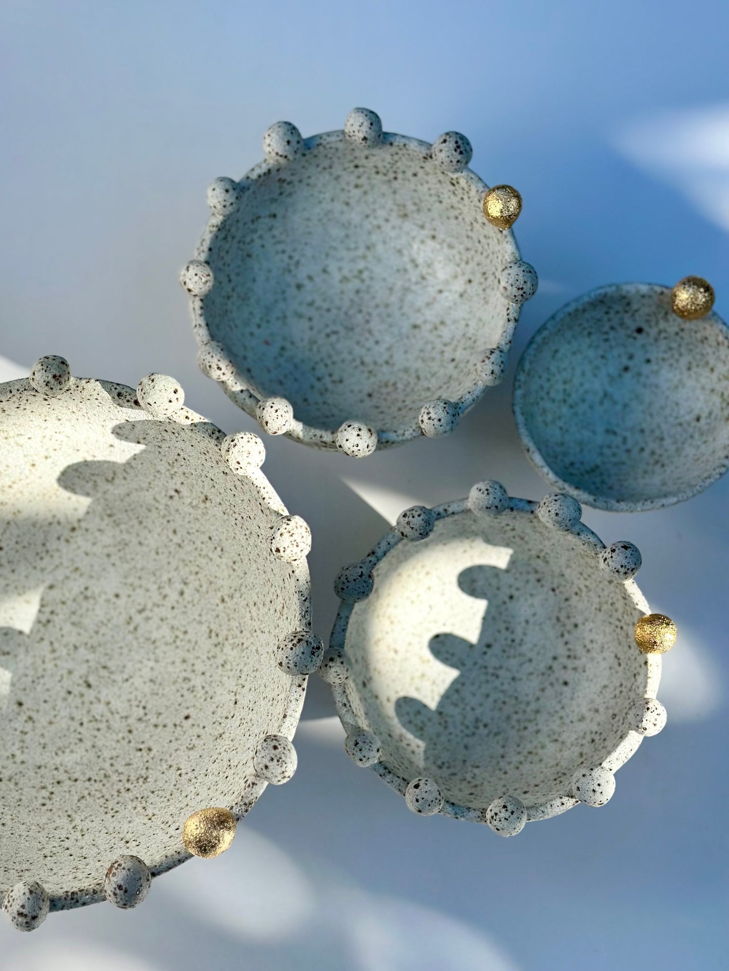 White Speckled Footed Bowl