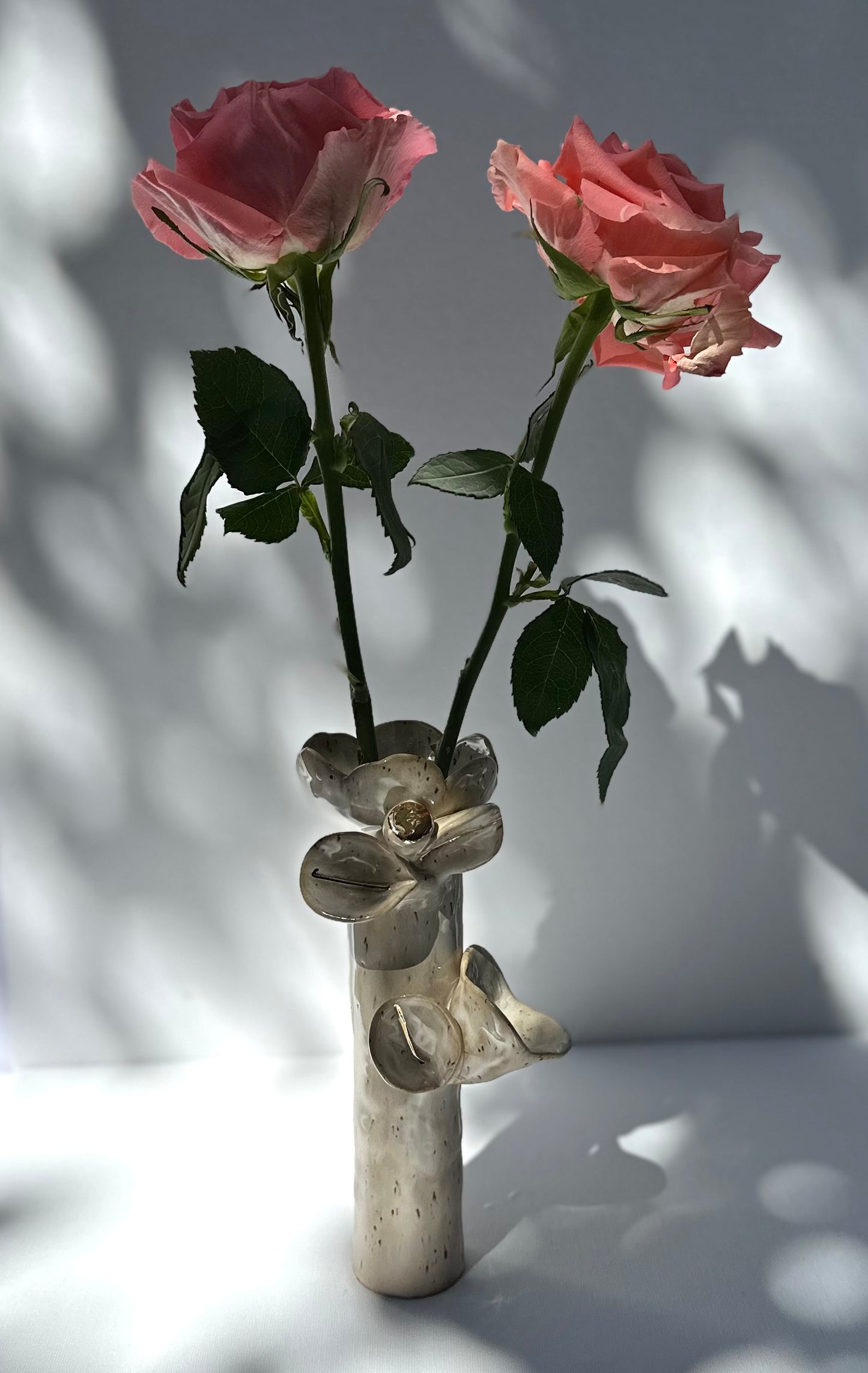 Flower and Flame Vase, Apricot and Gold