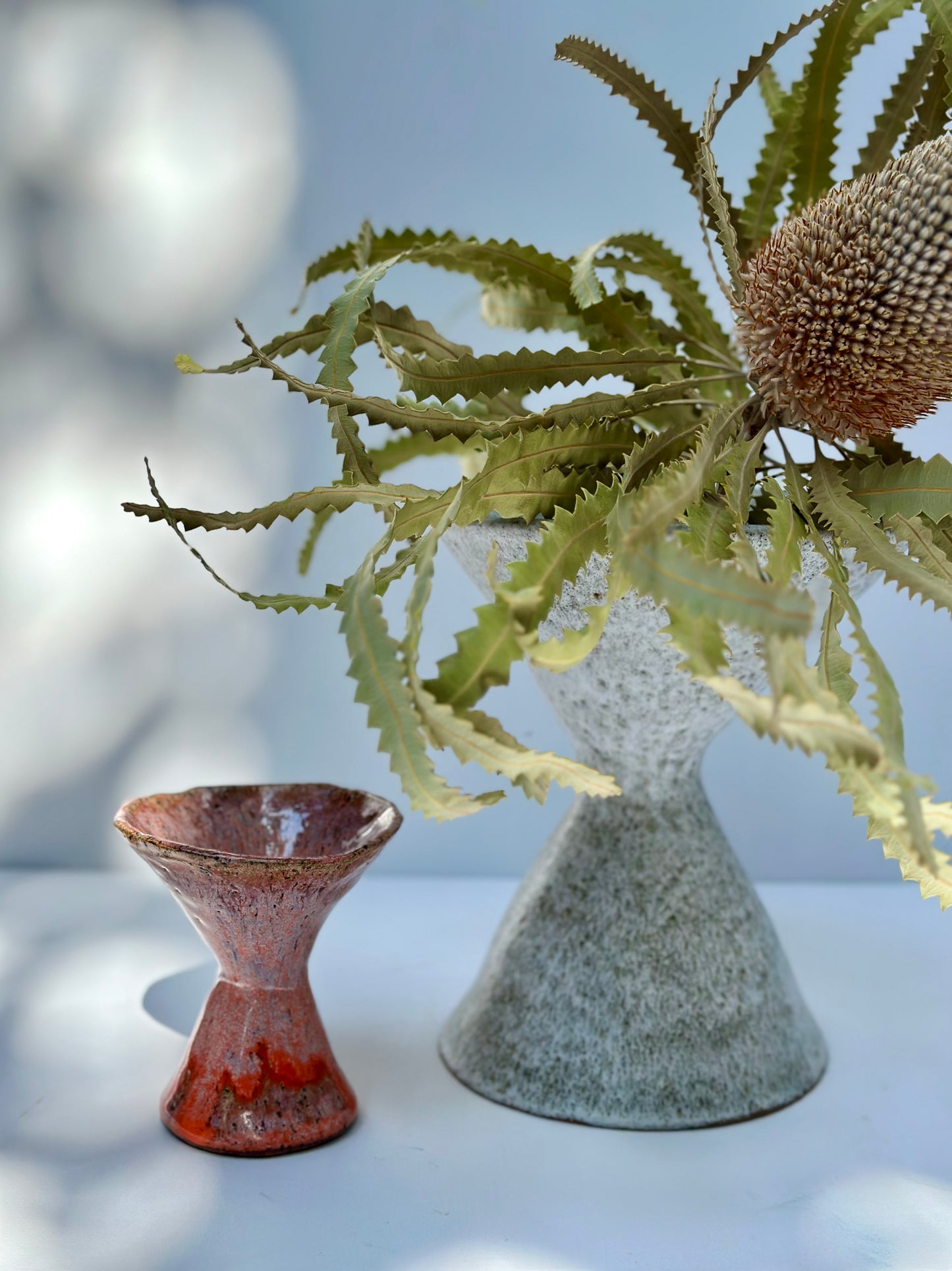 Small Tangerine Hourglass Single Bloom Vase