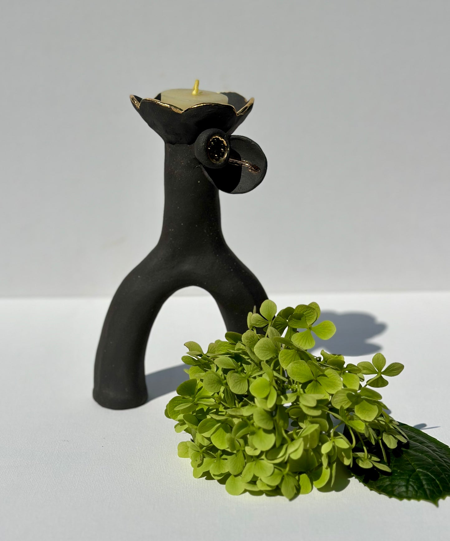 Flower and Flame Vase, Matte Black