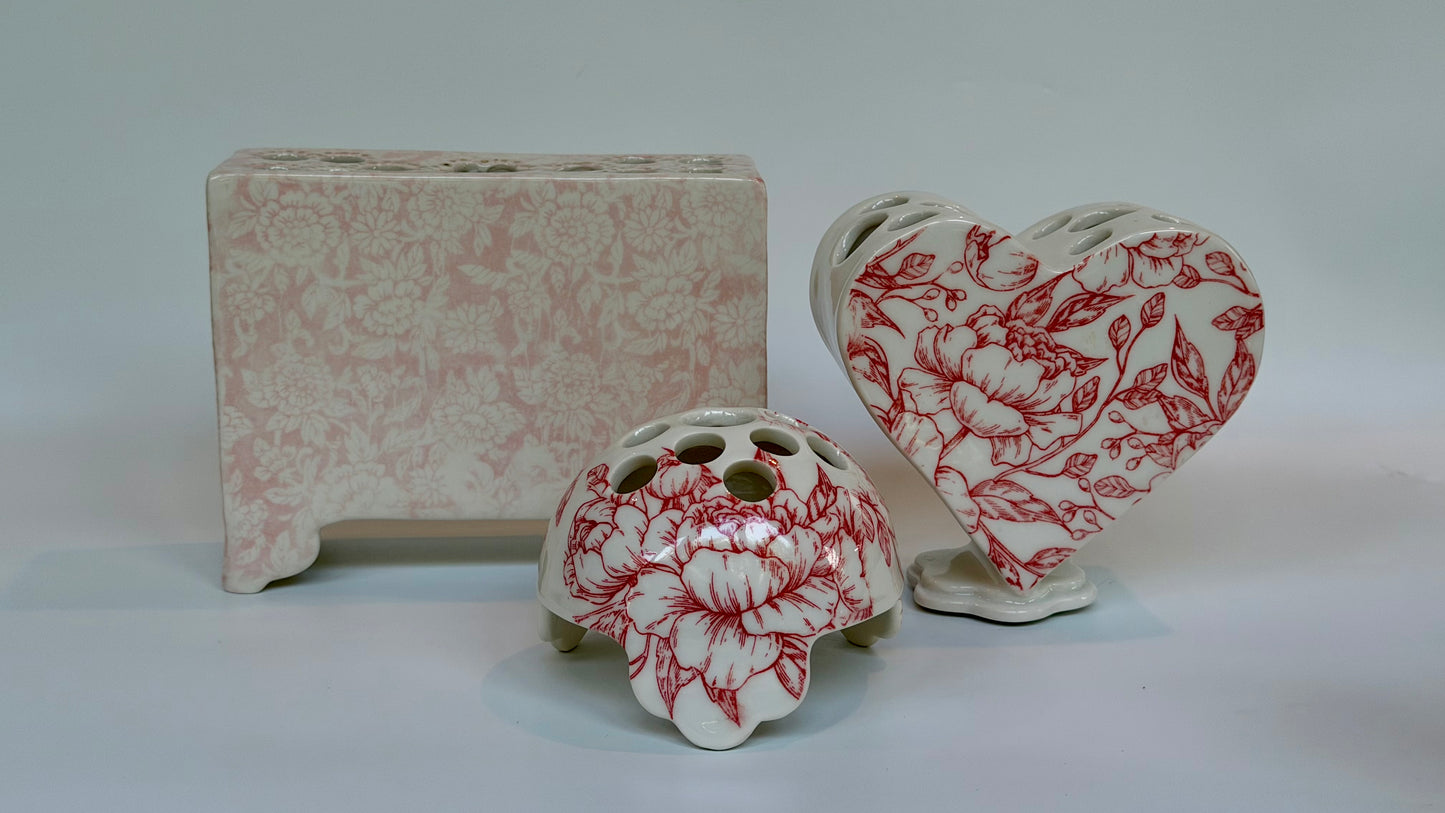 Red Rose Heart Flower Brick