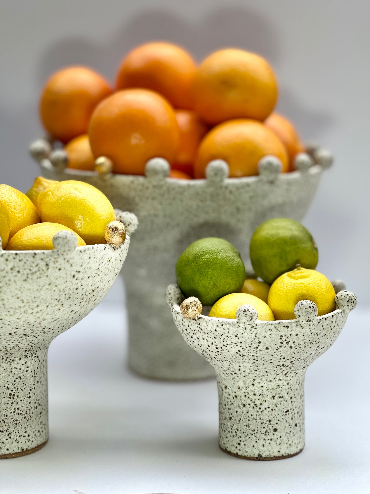 White Speckled Footed Bowl