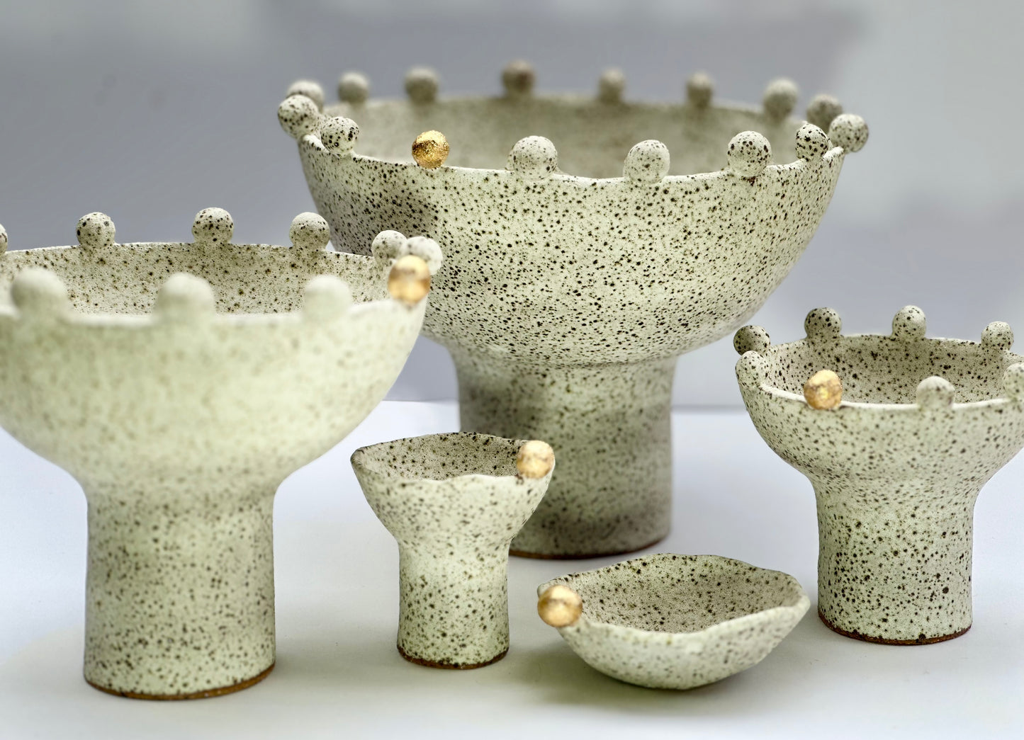White Speckled Footed Bowl