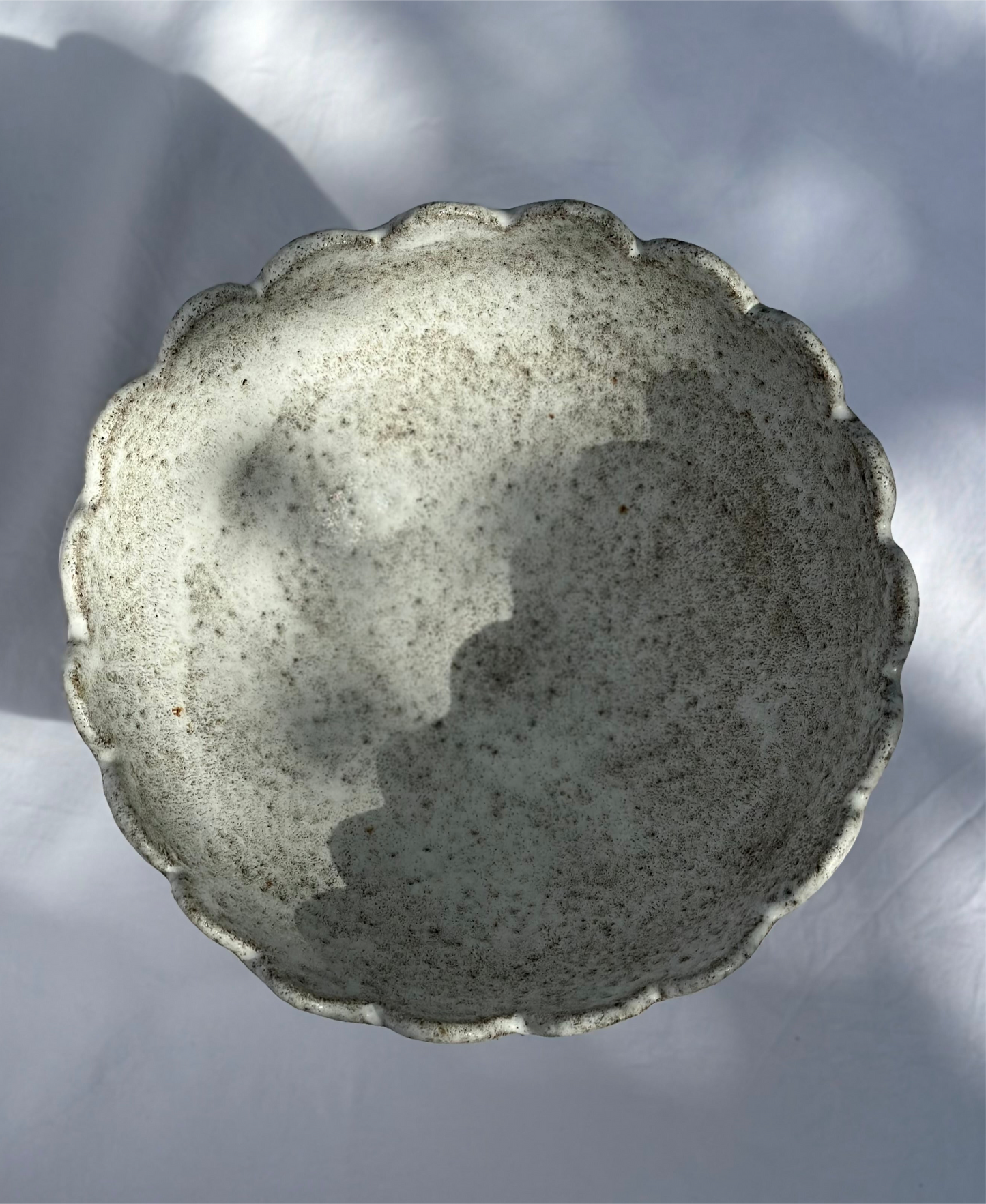 Scalloped Edge Pedestal Bowl, Large