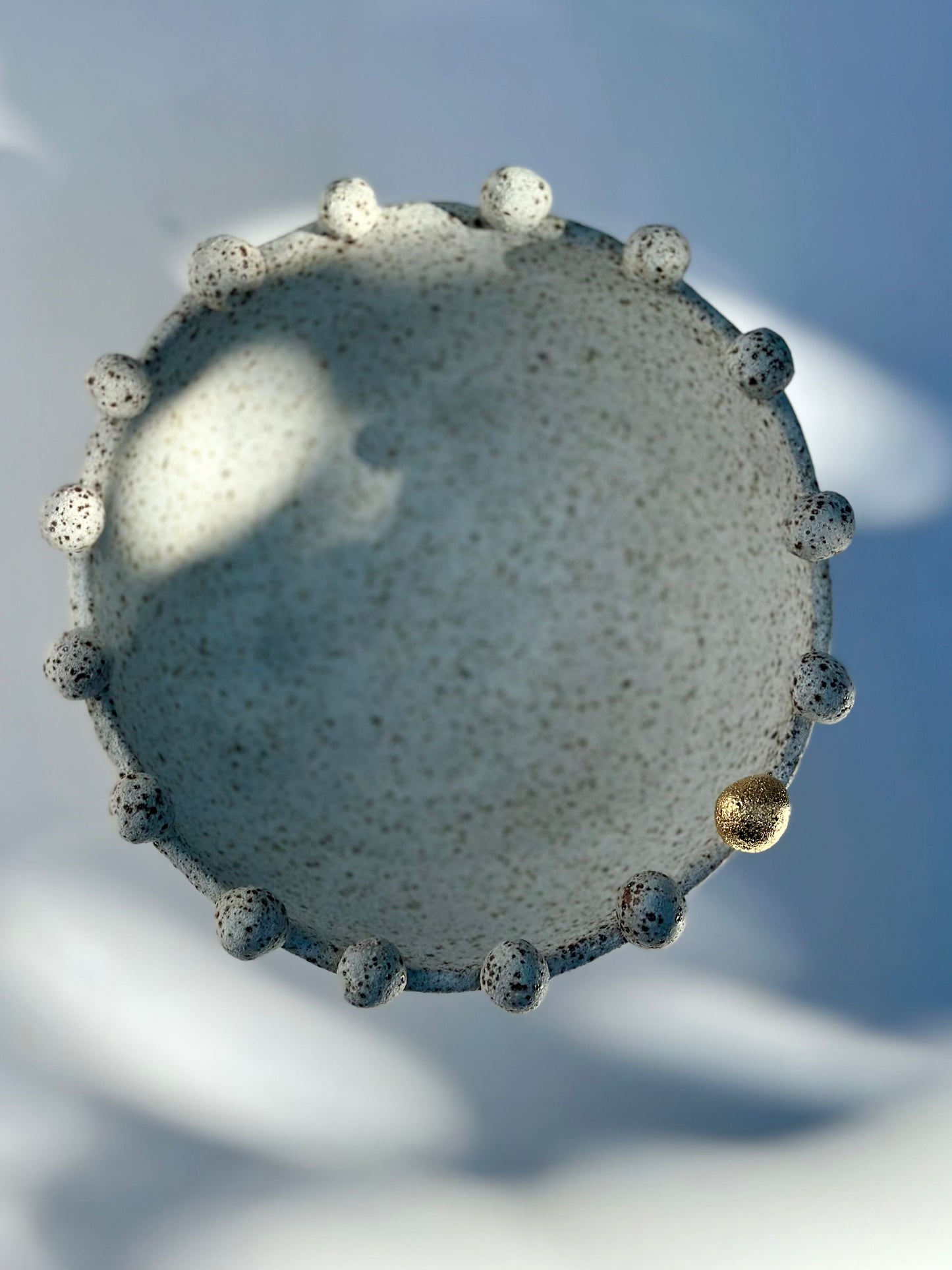 White Speckled Footed Bowl
