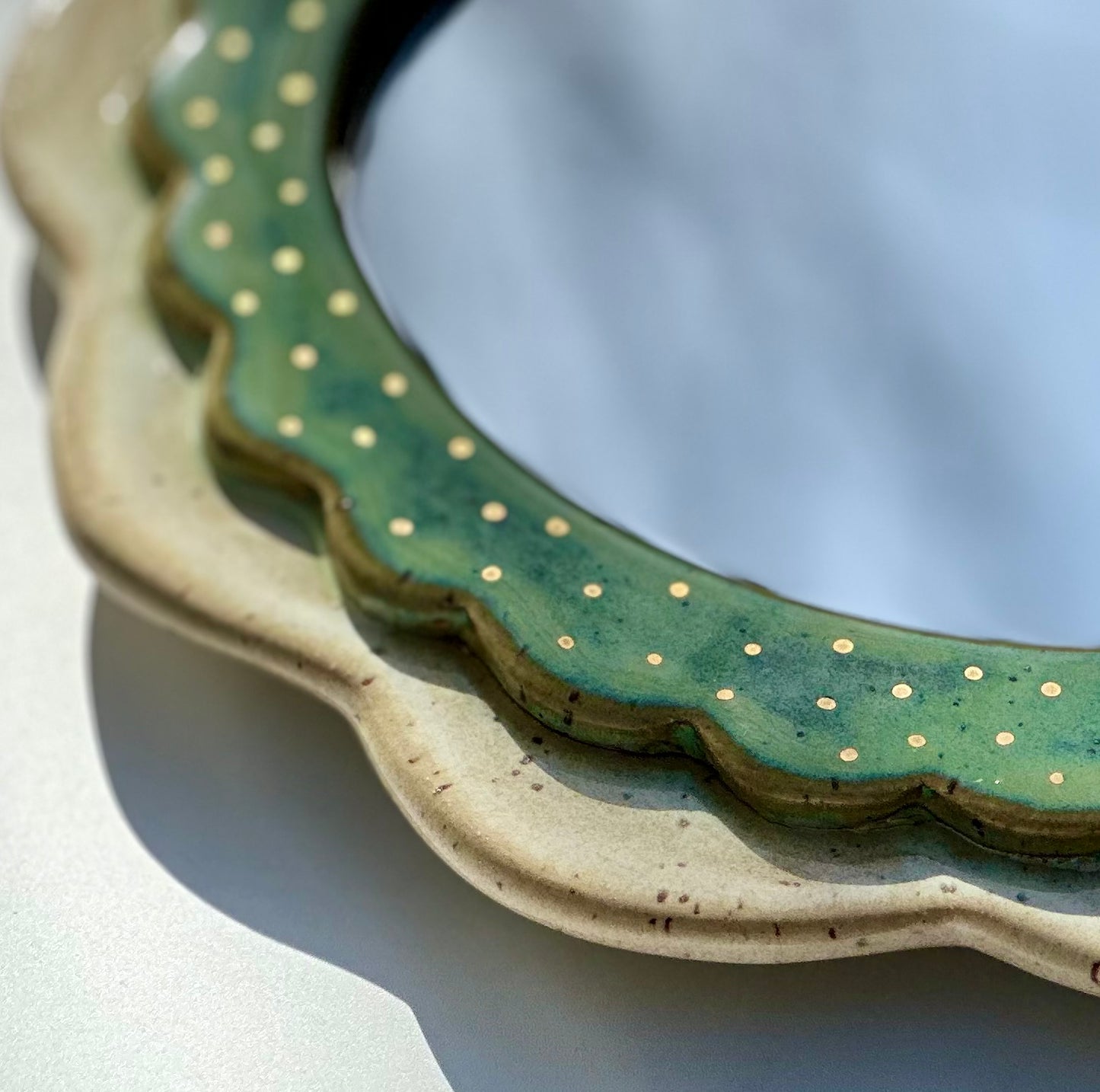 Pink and Green Flower Mirror