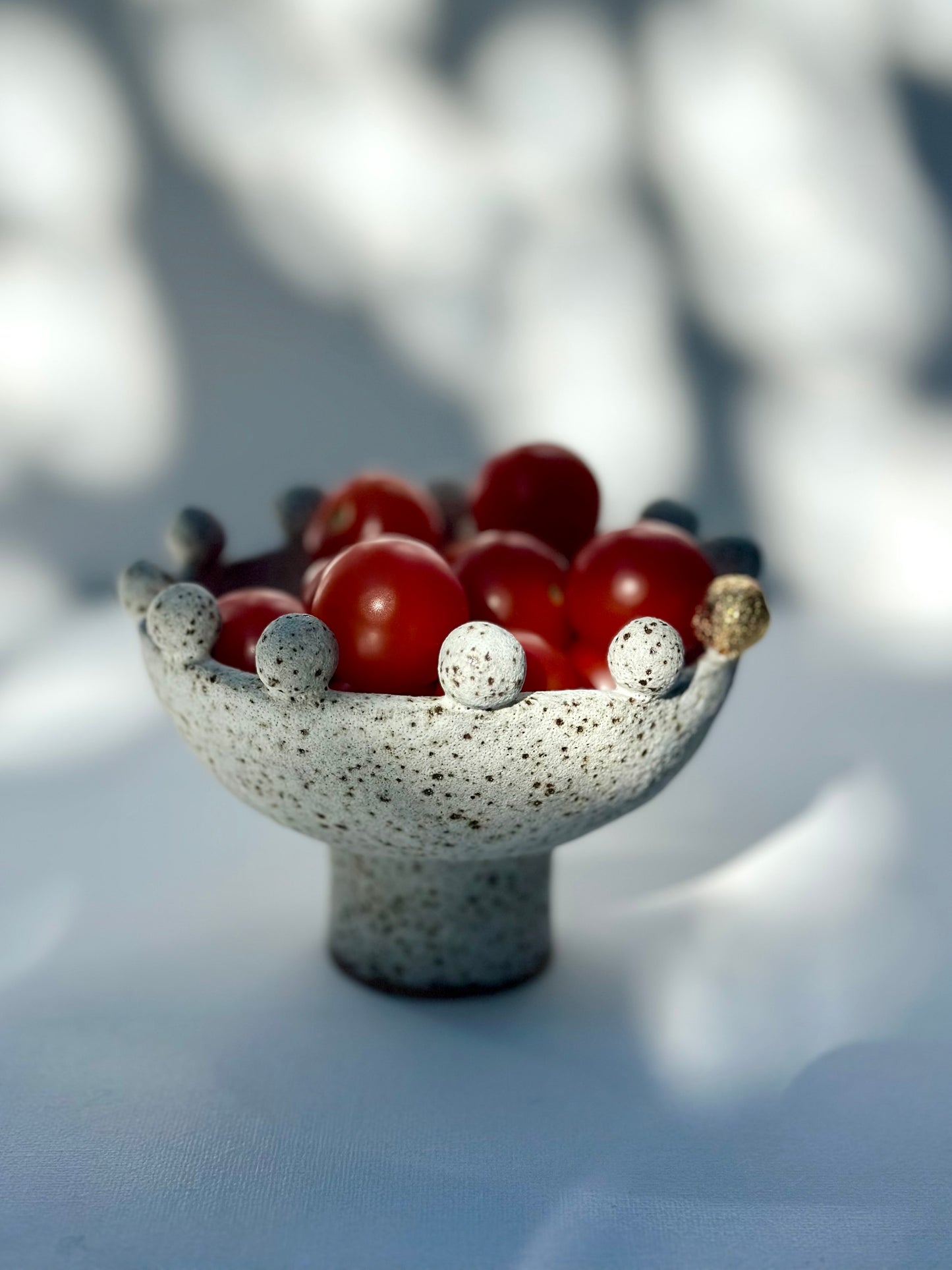White Speckled Footed Bowl
