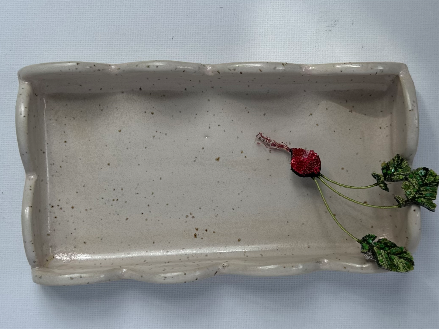 Light Pink Speckled Scalloped Tray