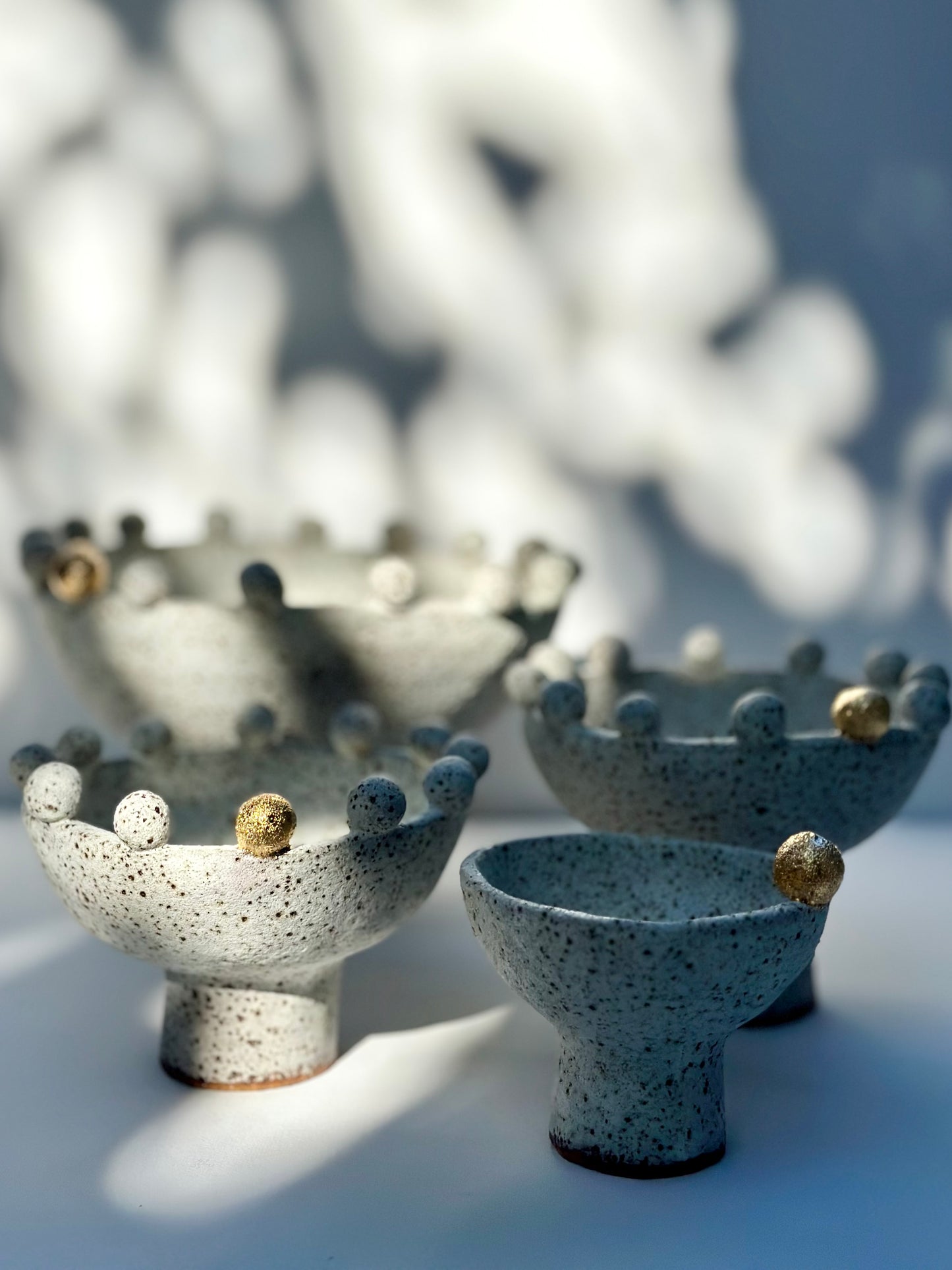 White Speckled Footed Bowl