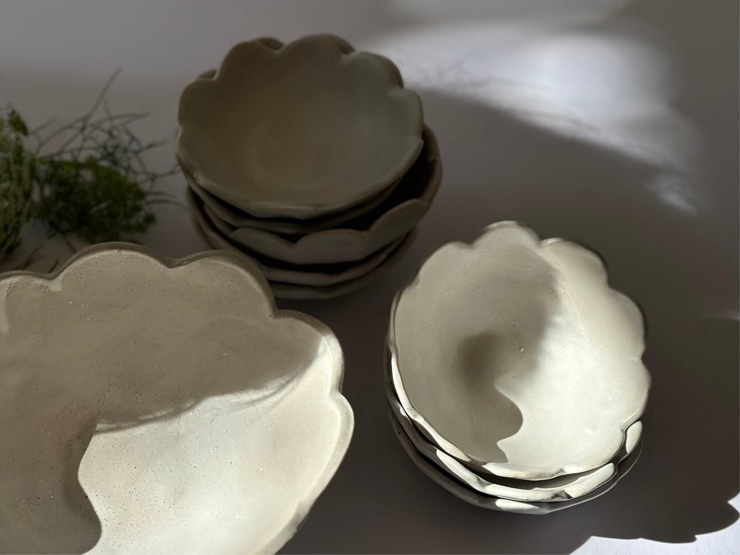 Small Flower Bowl, White Matte