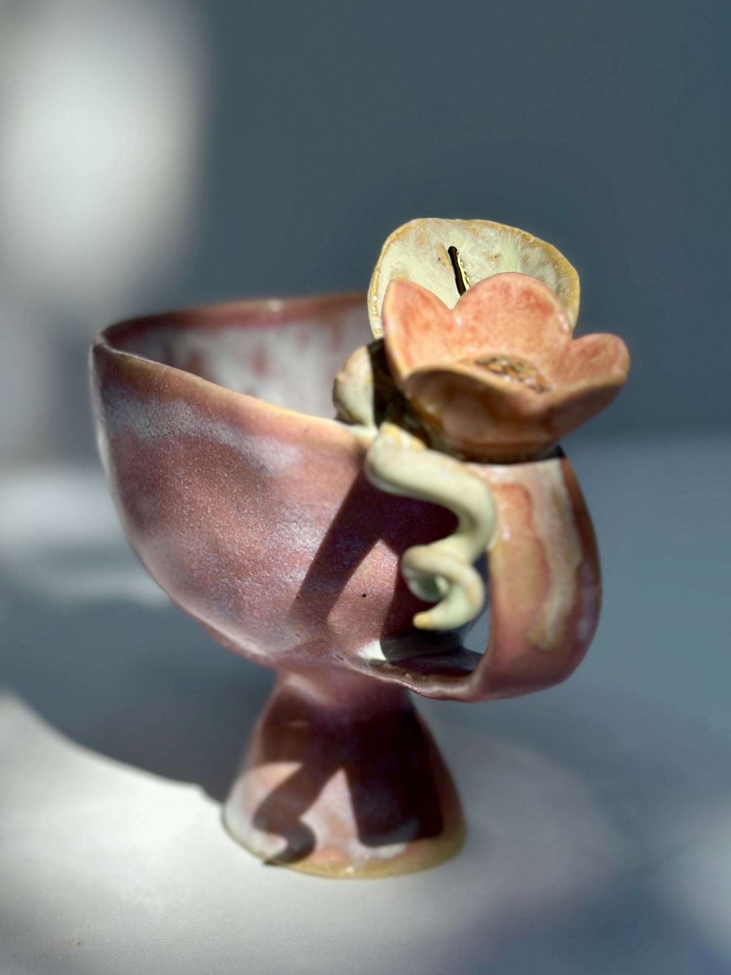 Jane, Pink and White Trophy with Lustered Blooms