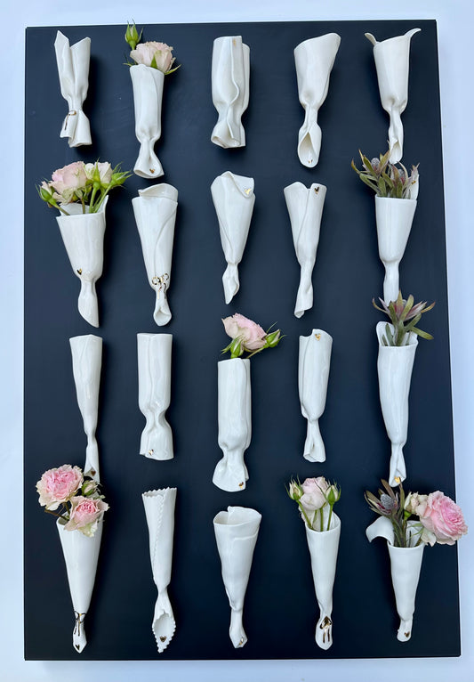 Large Bouquet Vase Magnets - Golden Heart