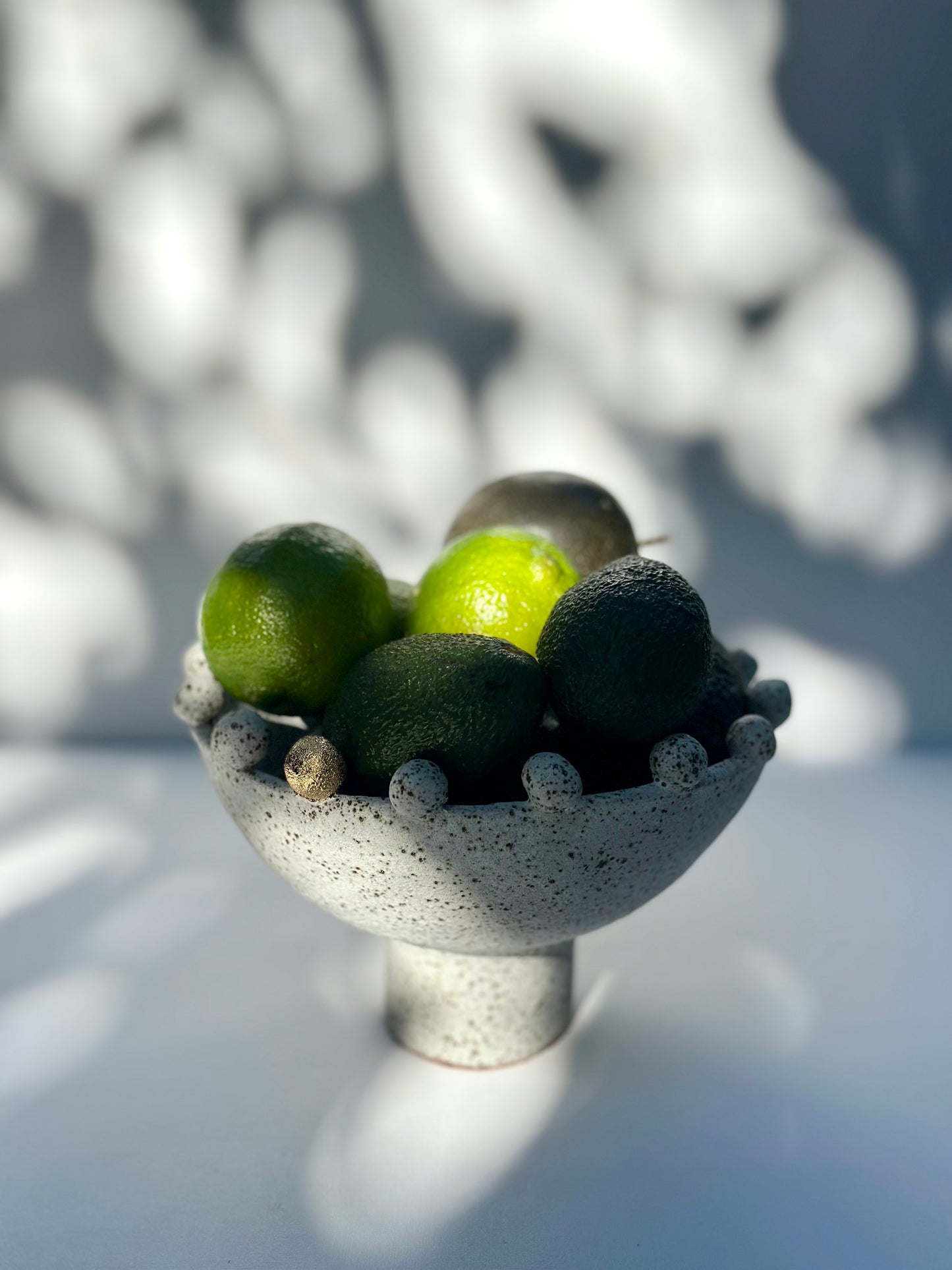 White Speckled Footed Bowl